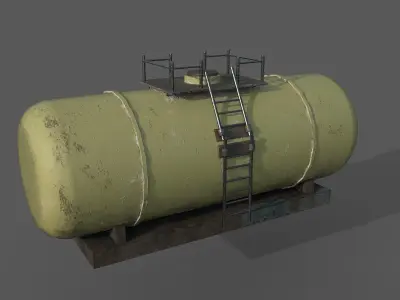 Tank wagon cistern Low-poly 3D model