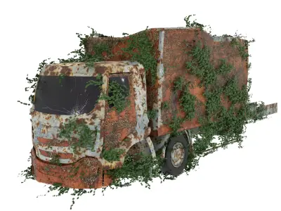 Damaged Rusted Truck 3D model