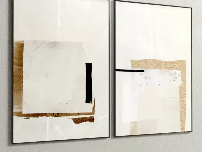 Plaster Two Photo Frame E-51 Low-poly 3D model