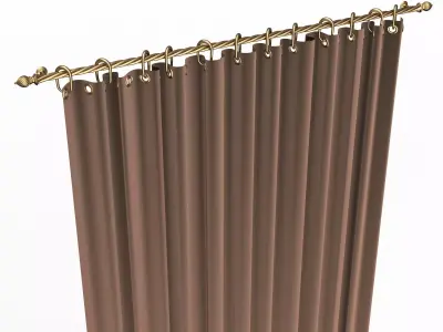 Cornice Classic Curtain 04 Gold Low-poly 3D model