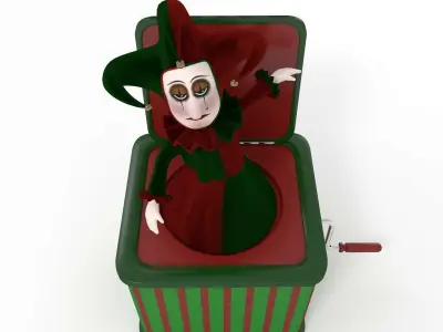 Jack-In-The-Box jester in box 3D model