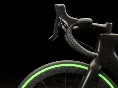 High quality Sport Bike with green neon lights Low-poly 3D model