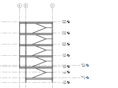 Building Structure Basic Model Revit Structure-Robot Structure 3D model