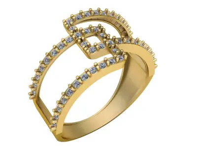 Stylish Engagement Diamond ring 3d Printable Model 3D print model