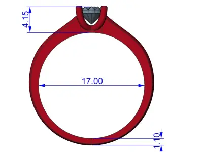 Illusion ring with 2 parts 3D print model