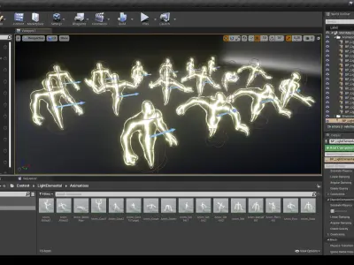 Light elemental low-poly game engine ready 3D model Low-poly 3D model