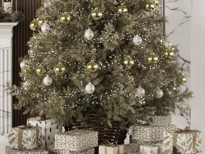 Christmas Tree and Decoration Set 016 3D model