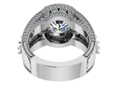 Round Halo Luxury Ring 0244 3D print model