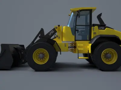 Wheel loader Low-poly 3D model