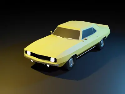 Low-Poly Chevrolet Camaro 1969 Low-poly 3D model