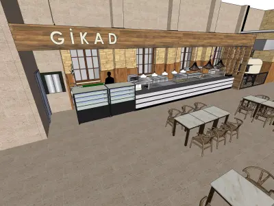 Old Building Open Buffet 3D model