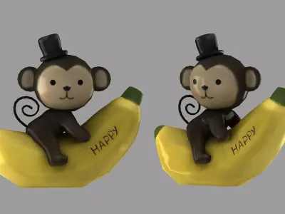 primate simian singe toon kong monk master tabletop spell 3D model