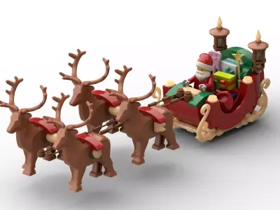 TwindBricks3D - 40499 Santa Sleigh 3D print model