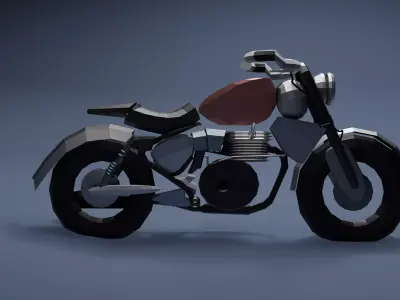 3d model of a low poly motorcycle 3D model