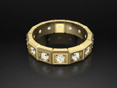 Ring M24 The luxury female ring with gems wedding  3D print model