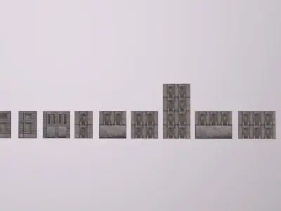 Wall Classic Museum Kit Low-poly 3D model