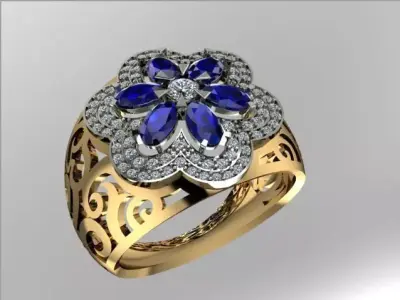 women diamond ring 3d printble 3D print model
