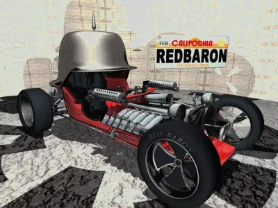 Red Baron Hot Rod 3D Model 3D model