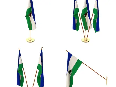 Lesotho Flag Pack 3D model