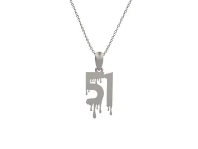 Model 1284 51 Bloody Terror Initial Number Pendant 3D print model