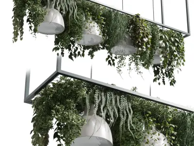 pot light pendant -plant light hanging 08 3D model