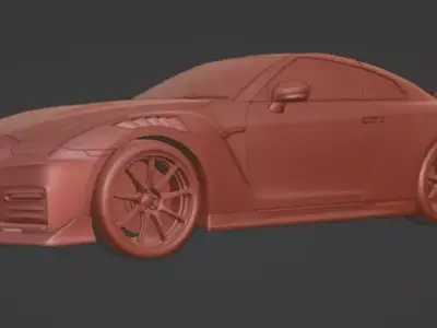 3D RIGGED NISSAN GTR MODEL 3D model