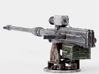 Sniper super rifle turret gun da1 Low-poly 3D model