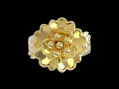 Luxury Floral Bloom Women Ring High Jewelry 620 3D print model