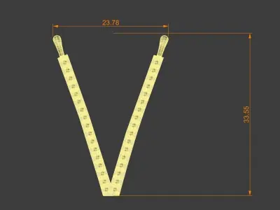 Diamond V Pendant Gold Silver Platinum Luxury Jewelry 3D print model