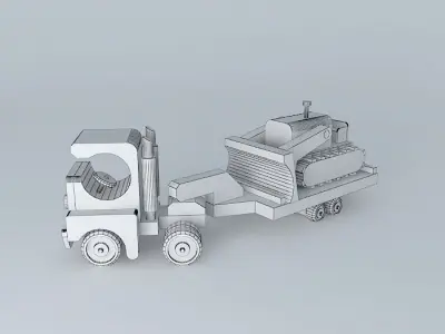 Truck board with tractor 3D model