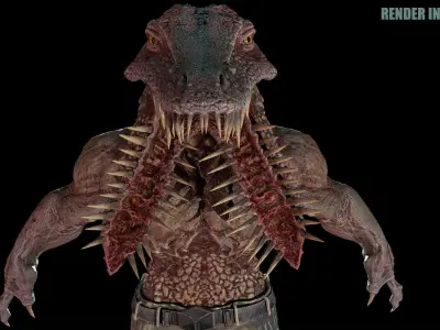 Crocodile Mutant Low-poly 3D model