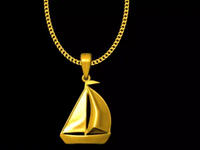 Boat pendant charms - one inch pendant 3D print model purchase