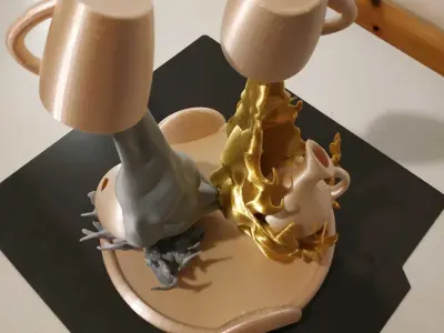 Coffee Kiss optimized for 3D PRINTING 3D print model