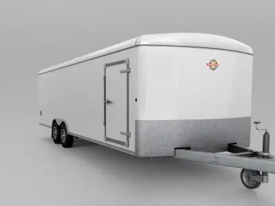 Car and Multi Purpose Enclosed Trailer 3D model