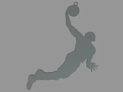 Basketball Key Ring Chain 01 Low-poly 3D model
