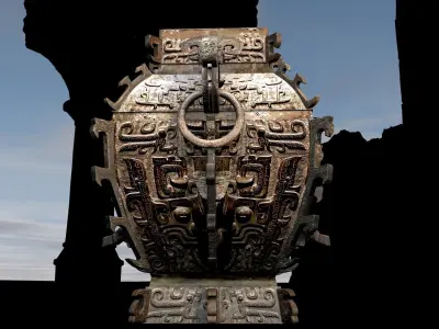 MinFangLei ornate urn 3D model