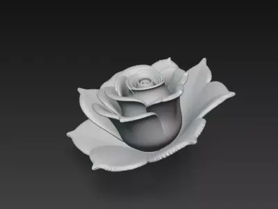 Magic flower - Botanical Designs Magical plants rose Stylized 3D model