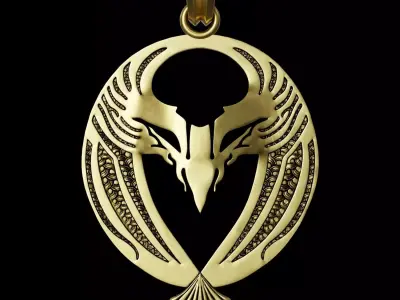 Eagle Stylized Pendant Amulet Necklace 3D print model