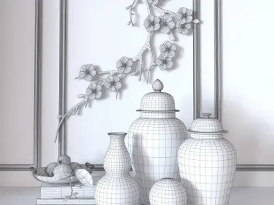 Decorative set Yellow 3D model