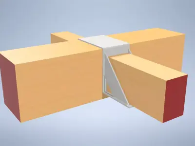 Wooden beam console - double Low-poly 3D model