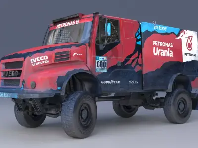 Sub era PBR game realistic used car truck model 4K mapping Low-poly 3D model