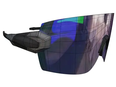 Purple Lens Sports Sunglasses 3D model