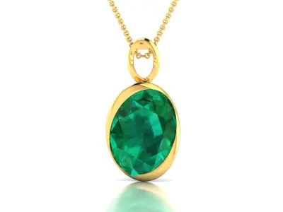 Women Oval Diamond Pendant 3DM STL OBJ FBX Render Details 3D print model