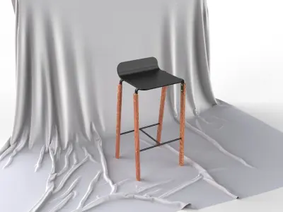 Scandinavian Design Modern Bar stool 3D model