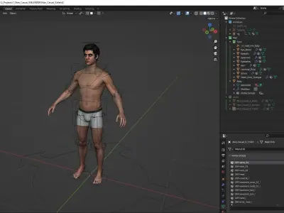Man - Casual Outfit 10 - Modular - Rigged Low-poly 3D model