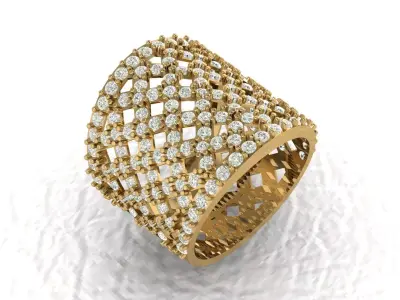 Filigree Wedding Diamond Ring 3d Printable Model 3D print model