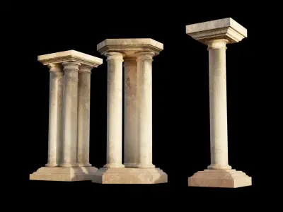 Set of 3 Colossal Columns Kit set 3D model
