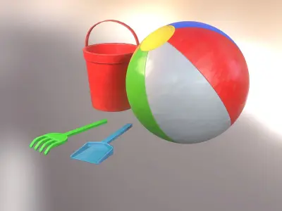 Beach Toys Low-poly 3D model