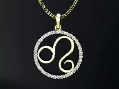 Pendant zodiac sign Leo or 3d print 3D print model