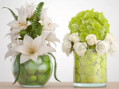 Decorative bouquet of flowers 3D model